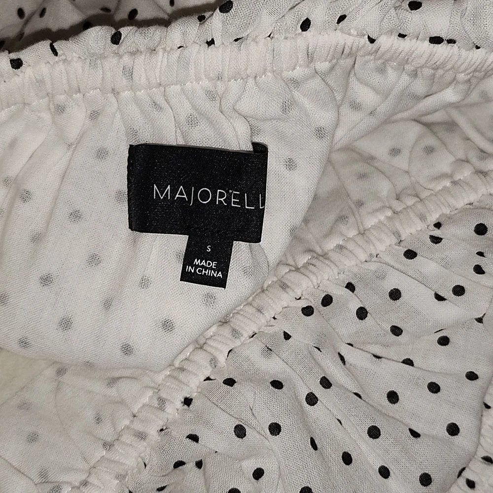 Revolve Majorelle Tate Smocked Long Sleeve Polkadotz Puff Sleeve CottageTop Sz S - Picture 15 of 16